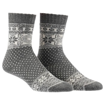 Damella Strømper Wool Socks With Pattern Hvid/Grå Str 39/42 Dame