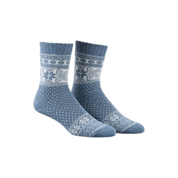 Damella Strømper Wool Socks With Pattern Blå/Hvid Str 39/42 Dame