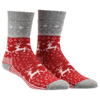 Damella Strømper Wool Socks With Pattern Rød/Grå Str 39/42 Dame