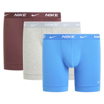 Nike 3P Essentials Cotton Stretch Boxer Brief Blå/Grå bomuld Large Herre