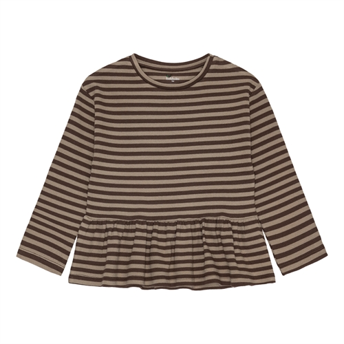 Birkholm Peplum Rib Bluse Kashmir Brun & Chokolade Brun