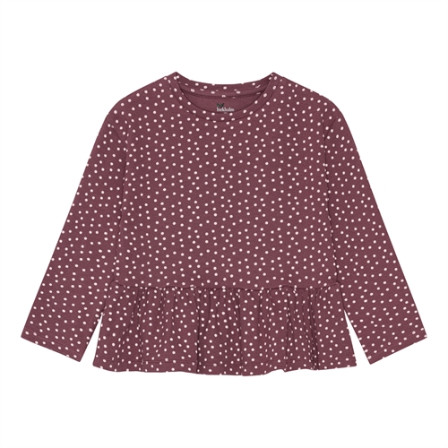 Birkholm Peplum Rib Bluse Bordeaux Lilla & Prikker