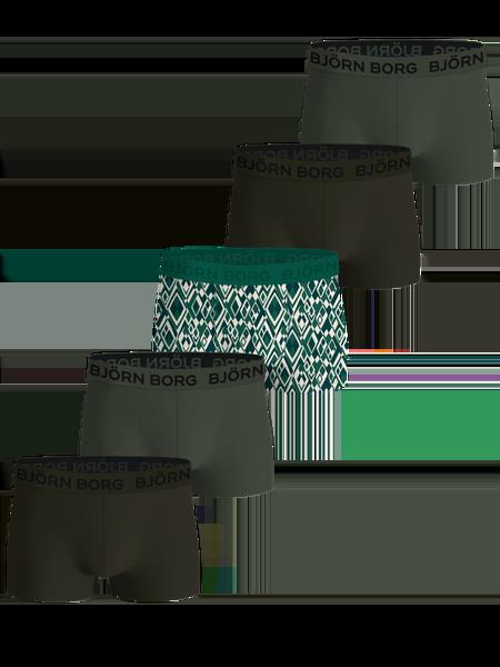 Björn Borg Cotton Stretch Trunks 5-pack Grøn, XS