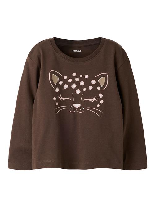 Name It T-shirt Med Lange Ærmer Chocolate Brown  Chocolate Brown 104 cm  Brun  104 cm  Piger