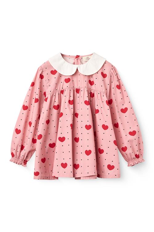 Copenhagen Colors Bluse Heart Aop  Heart Aop-104 cm  Lyserød  104 cm  Piger