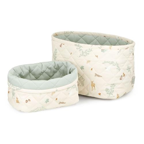 Cam Cam Quilted Storage Basket, Set of Two  Woodland Woodland One Size  Grøn  One Size  Drenge