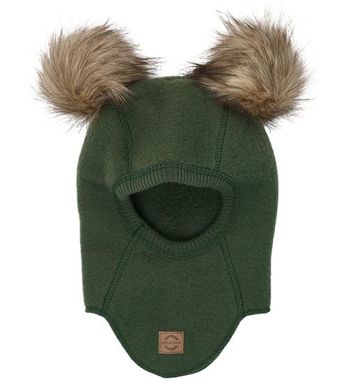 Mikk-Line Elefanthue - Uld - 1-lags - Kombu Green m. Kvaste
