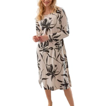 Trofé Trofe Graphic Log Sleeved Nightdress Hvid/Sort X-Large Dame