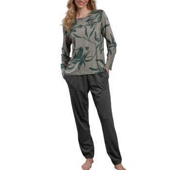 Trofé Trofe Graphic Pyjama Set Militærgrøn  Large Dame