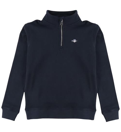 GANT Sweatshirt m. Lynlås - Shield - Evening Blue