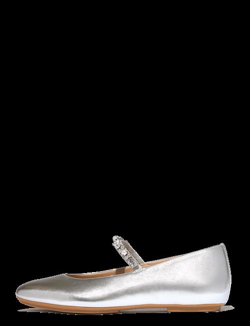 FitFlop | Delicato Pearls-And-Crystal Leather Ballet Flats | 37