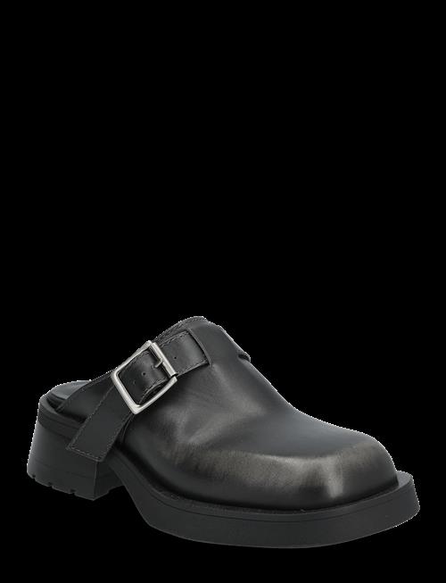 MIISTA | Aroa Brushed Grey Buckled Mules | 37