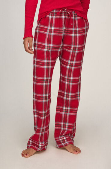 Hunkemöller Tall Pyjamasbukser af flanell Rød