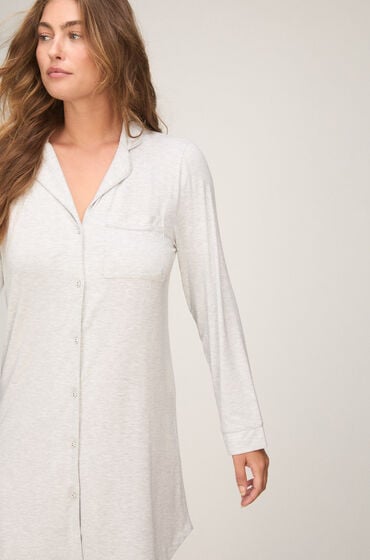 Hunkemöller Langærmet jerseyskjortekjole Essential Grå