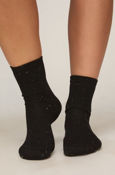 Hunkemöller Sokker Sequin Crew Sort