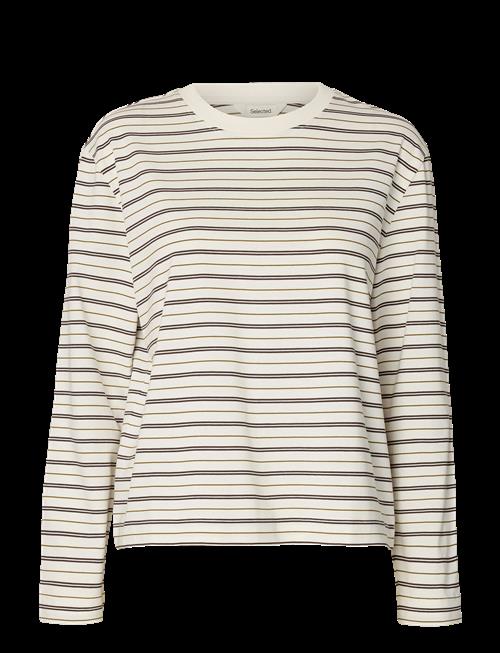 Selected | Slwessential Ls Striped Boxy Tee Noos | M