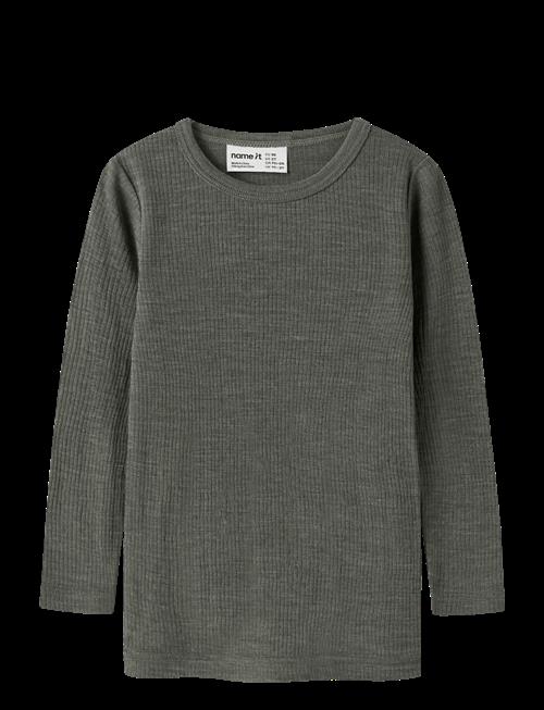 name it | Nmnwax Wool Rib Ls Top Noos | 122-128