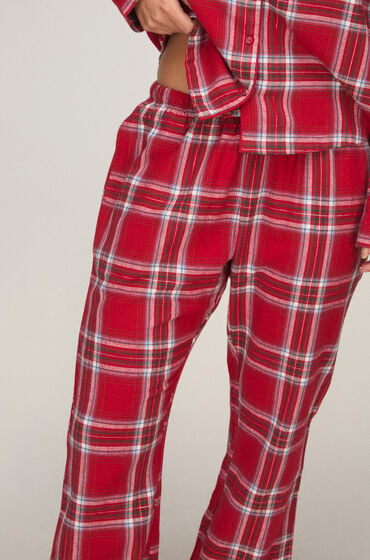 Hunkemöller Pyjamasbukser af flonel Rød