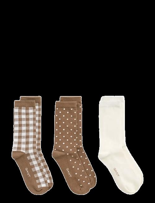Gant | Dot And Gingham Check Socks 3-Pack | 39-41