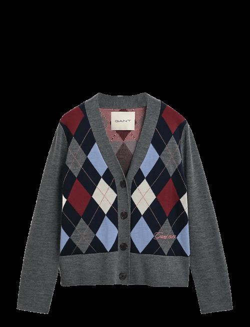 Gant | Argyle V-Neck Cardigan | XXL