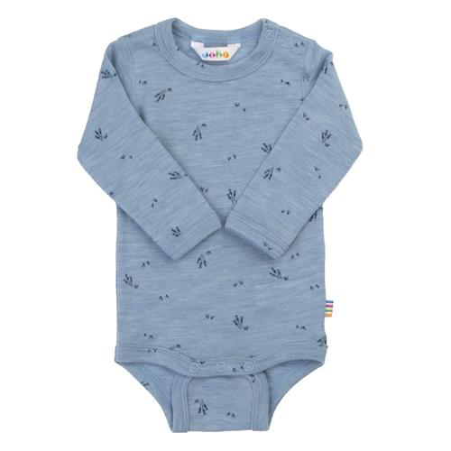 Joha Baby Body Blue Melange  Blue Melange 80 cm Uld Blå  80 cm  Drenge