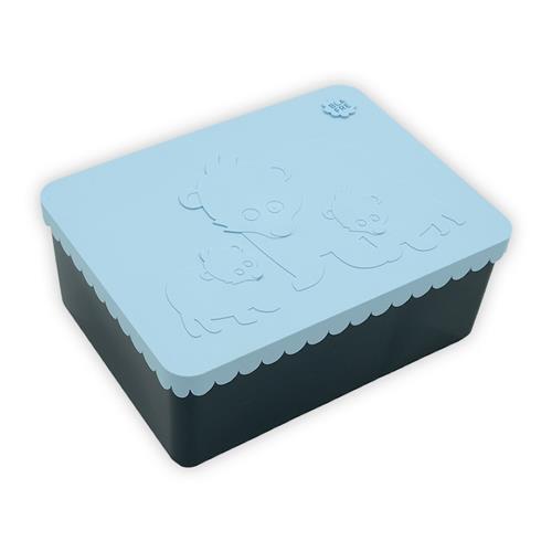 Blafre Blafre Plastic Lunchbox, Three Compartments - Bear Sky Blue Dark Blue One Size  Blå  One Size  unisex