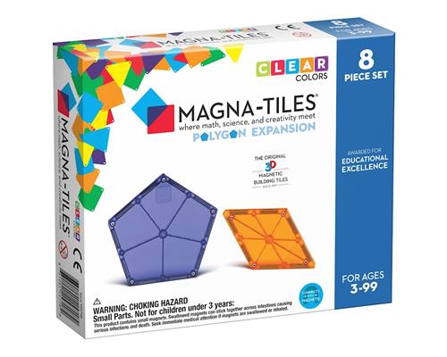 Magna-Tiles Udvidelsessæt Med 8 Stk. Polygons  Multi One Size  Hvid  One Size 3+ Years unisex