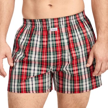 Jockey Woven Poplin Boxer Shorts Rød bomuld Large Herre