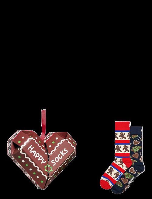 Happy Socks | 2-Pack Gingerbread Heart Socks Gift Set | 41-46