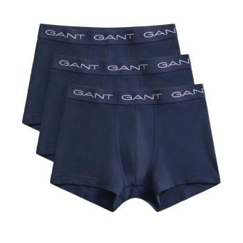 Gant 3P Basic Cotton Trunks Navy bomuld Large Herre