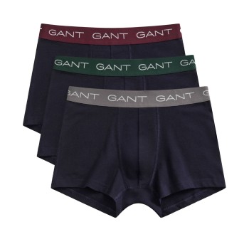 Gant 3P Basic Cotton Trunks Mørkblå bomuld Medium Herre