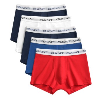 Gant 5P Basic Trunks Rød/Blå bomuld Medium Herre