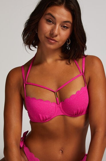 Hunkemöller Bikinitop Scallop Lurex Lyserød