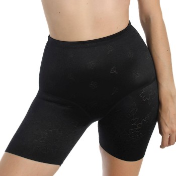 sassa Trusser Cotton Jacquard Shaping Brief Long Leg Sort 48 Dame