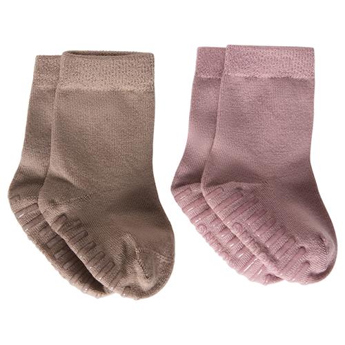 Kuling Wengen Wool Anti Slip Socks 2-p Light Brown/Purple Mauve Light Brown/Purple Mauve-25-27 EU Uld Lyserød  25-27 EU  unisex
