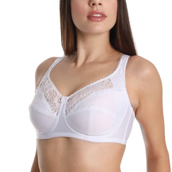 sassa BH Classic Soft Bra With Lace Hvid polyamid C 90 Dame