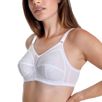 sassa BH Shiny Jacquard Soft Bra Full Cup Hvid B100 Dame