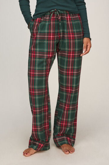 Hunkemöller Petite pyjamasbukser af Flannel Grøn
