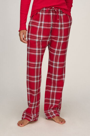 Hunkemöller Petite pyjamasbukser af Flannel Rød