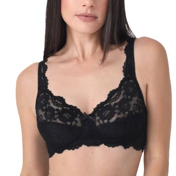 sassa BH Classic Lace Soft Bra Sort polyamid B 90 Dame