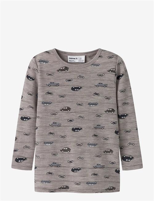 name it | Nmmwang Wool Rib Ls Top Aop Noos | 116