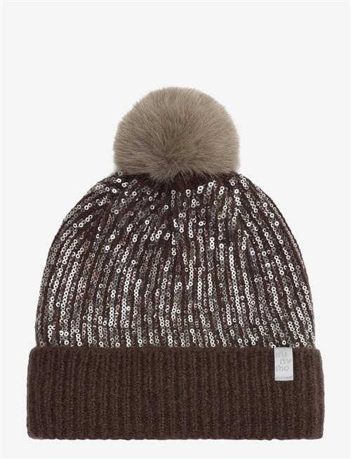 Minymo | Hat W. Sequins & Fixed Pom Pom | 54