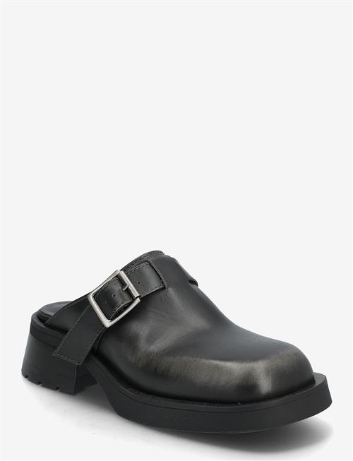 MIISTA | Aroa Brushed Grey Buckled Mules | 40