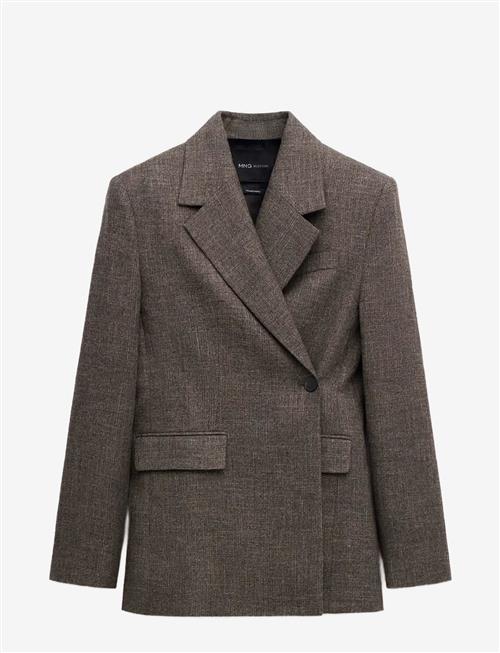Mango | Herringbone Double-Breasted Suit Blazer | XL