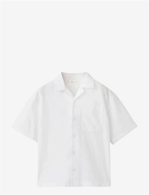 Mango | Linen-Blend Short-Sleeve Shirt | 146