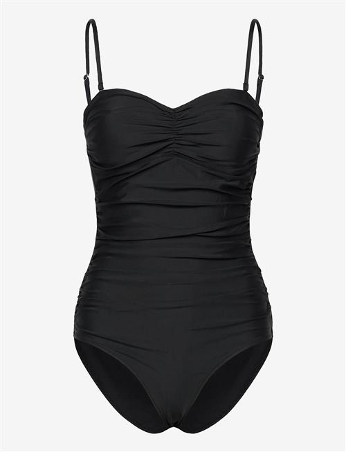 GANNI | Recycled Core Solid Gathered Swimsuit | 36