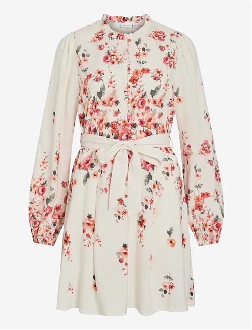 Vila | Vielma Bai O-Neck L/S Short Dress/Ln/1 | 36