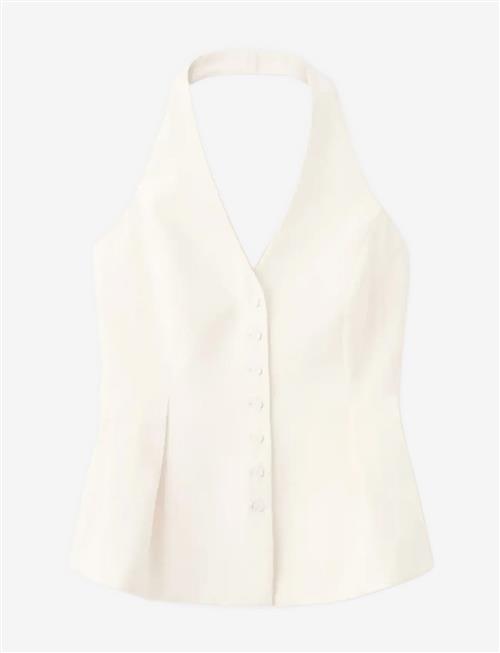 Mango | Peplum Top With Halter Neck | L