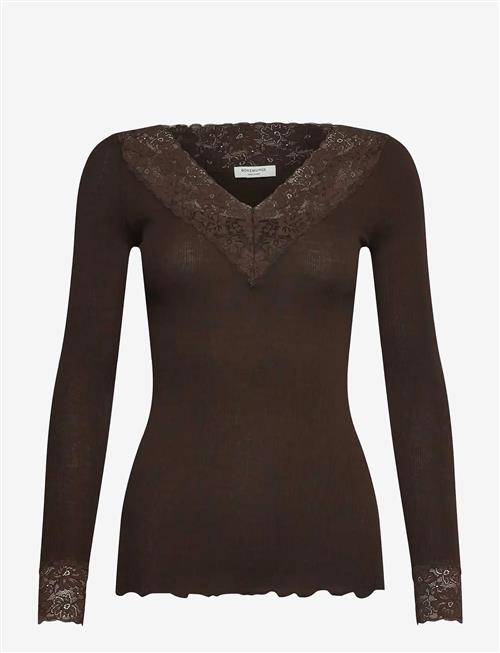 Rosemunde | Rwbernadine Organic Ls V-Neck Lace | M