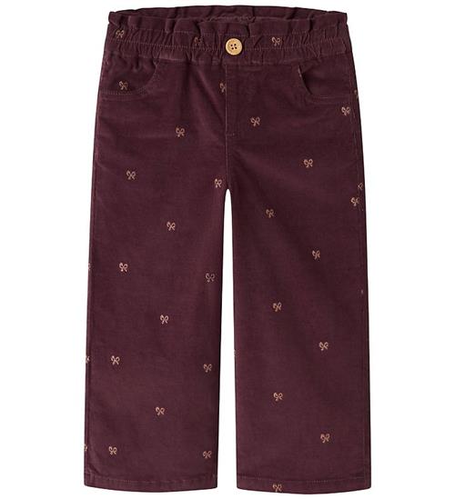 Name It Fløjlsbukser - NmfBella - Wide - Catawba Grape/Glitter B